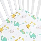 Dinosaur Crib Sheet for Boys Girls, Baby Crib Sheet Fit for Standard Crib and Toddler Mattress, Soft...