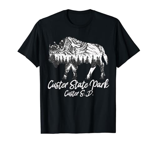 Custer State Park Green South Dakota Bisonte Regalos Para Hombres Camiseta