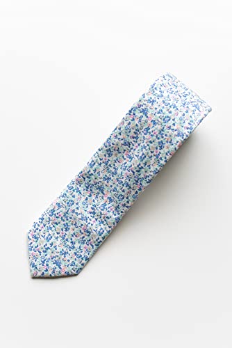 Image of DAZI Men's Skinny Tie Floral Print Cotton Necktie, Great for Weddings, Groom, Groomsmen, Missions, Dances, Gifts.