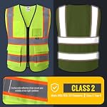 JKSafety Safety Vest for men women Hi Vis Vest with Pockets and Zipper High Visibility Reflective Vests BX320 - Image 3