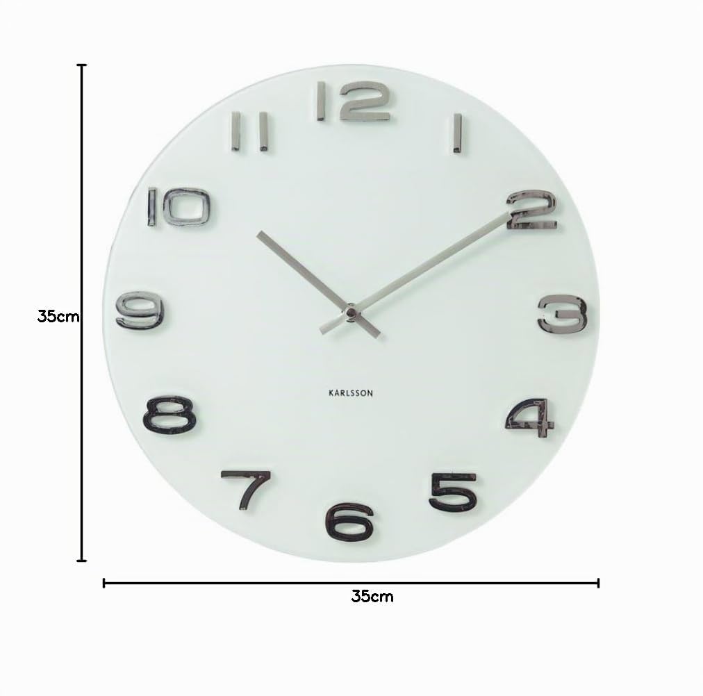 Karlsson KA4402 Orologio da Muro Vintage Tondo, Bianco, white, vetro, rund