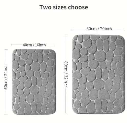 Tapis de bain épais lavable et absorbant texture pierre