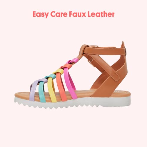 FabKids Girls Gladiator Sandals Braided Strappy Flats Sandal Summer Open Toe Holiday Party Dress Shoes for Toddler Little Kid Big Kid4