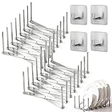 xianzhanEU 2 Stück Verstellbarer Spareribshalter 7 verstellbare Schlitze, Spareribs Halter Grill mit 4 Klebehaken, Topfdeckelhalter Edelstahl Perfekt für Deckel, Teller und Sogar Zum Grillen