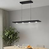 Modern LED Linear Pendant Light for Kitchen Island, 31' Black Built-in LED Hanging Light with Adjustable Cord, 4000K Island Lighting for Dining Room