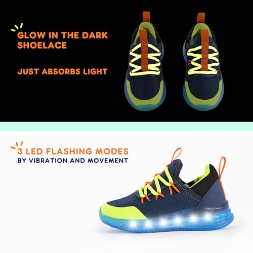 YESKIS Toddler Boys Girls Light Up Shoes Lightweight Mesh Breathable Fashion Led Flashing Walking Running Sneakers for Toddler and Little Kid4