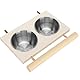 Petyoung Edelstahl Vogelfütterungsschale für Papageien, Sittiche & Co. - Multifunktionaler Futter- & Wassernapf mit Ständer für Heimvögel