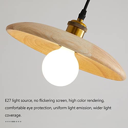 Lámpara colgante de madera rustica para techo de bar restaurante cocina E27 5