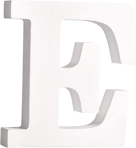 White MDF Letter E - Size 30cm Tall - Free Standing Wooden Letters for Arts & Crafts Personalized Name Decor