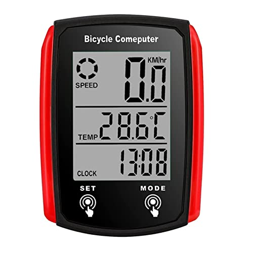 Yapthes Wireless Bike Computer, Waterproof Bicycle Speedometer With Lcd Display, For Indoor/Outdoor Cycling Red Black|Cycling Computers #TOP6