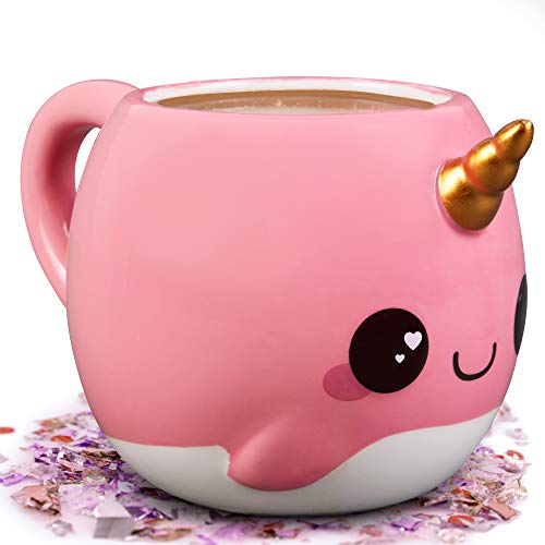 Glitter Galaxy Coffee Mug Pink Narwhal