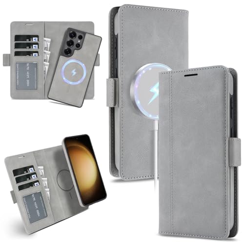 �y2in1 ���̓}�O�l�b�g Magsafe�Ή��z Galaxy S26 Ultra �p �P�[�X �J�[�h���[ 3�� �蒠�^ �M�����N�V�[ S26�E���g�� �J�o�[ �ϏՌ� �y�� TPU (�O���[)
