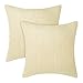 Amazon Brand - Umi Fodera per Cuscino Divano in Velluto Federe Cuscini Morbido Beige 65x65cm 2 Pezzi