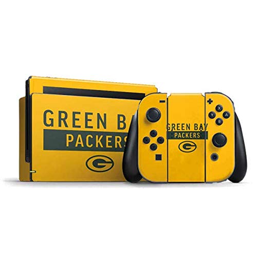 Skinit Decal Gaming Skin for Nintendo Switch Bundle - Officially Licensed NFL Green Bay Packers Yellow Performance Series Design
