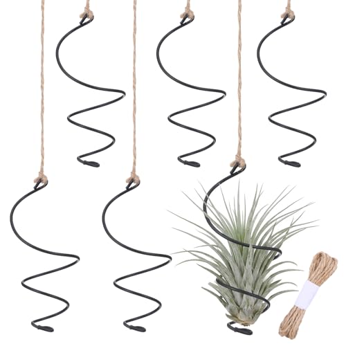 Josojoou 12 Pack Hanging Air Plant Holders, Adjustable Jute Rope Hangers for Succulents & Home Decor, Macrame Style Wall or Ceiling Display for Boho Indoor Plants