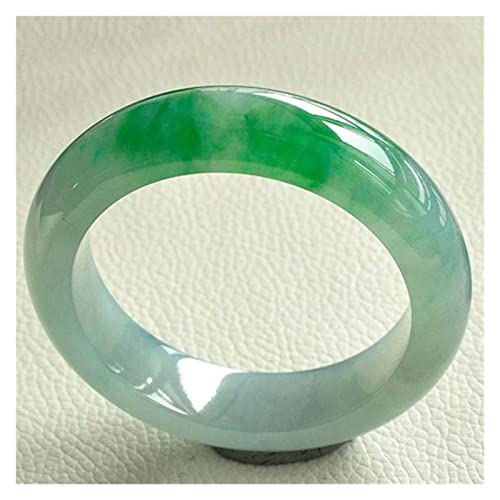 Jade Stone Bracelet Elegant Emerald-Green Bangles Delicate Jewelry Accessories Crafts Gifts (Color : A, Size : 59-60Mm) #TOP27