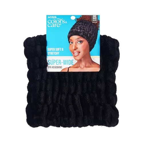 KISS COLORS Super-Wide Spa Headband – Ultra Soft Absorbent Water-Resistant