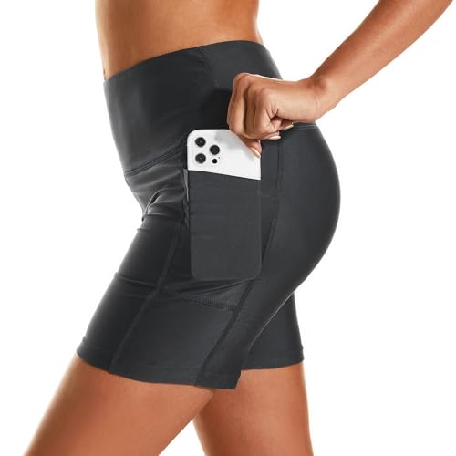 Image of HODOSPORTS Women's 3'' /5'' /7'' /9'' /12'' Swim Board Shorts UPF50+ High Waisted Quick Dry Swimsuit Bottoms with Pockets Liner