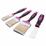 The Original Pink Box PB4PBS Pink Paint Brush and Scraper Set, 4-Piece