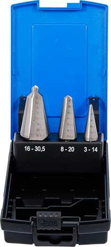 BGS 1998 | BGS 1998 | Blechschälbohrer-Satz | 3-tlg. | HSS | 3 Größen ( 3 - 14 / 8 - 20 / 16 - 30,5 mm)