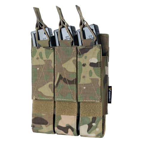 IDOGEAR OUTDOOR Kriss Triple Mag Pouch Molle Magazine Pouches for MP5 MP7 Kriss Magazines (camo) Cover