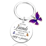 UVIBEW Butterfly Keychains For Women Best Friend Keychain Valentines Day Butterfly Gifts Purple Gifts For Women Purple Butterflies Accessories Birthday Gift For Friends Stocking Stuffers Christmas