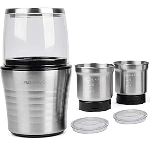 VeoHome Edelstahl Schlagmesser Kaffeemühle Set