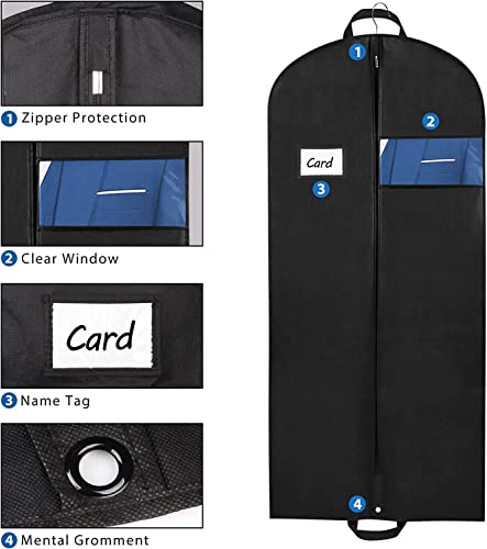 Zilink Bolsa de vestuário para viagem e armazenamento de 137 cm, respirável, com reforço, porta-cart