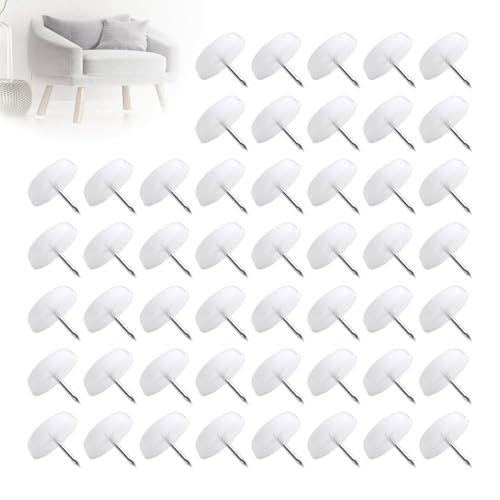 50 PCS Clavos de Almohadilla de Mueble 20mm, Tacos de Plástico para Patas de Sillas, Tacos con Clavos para Muebles, Almohadillas Resistentes y Antideslizantes para Protección de Muebles