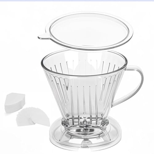 CPUNIVS Coffee Dripper with Coffee Filters Drip Coffee Maker Pour Over 100 coffee Filters Large...