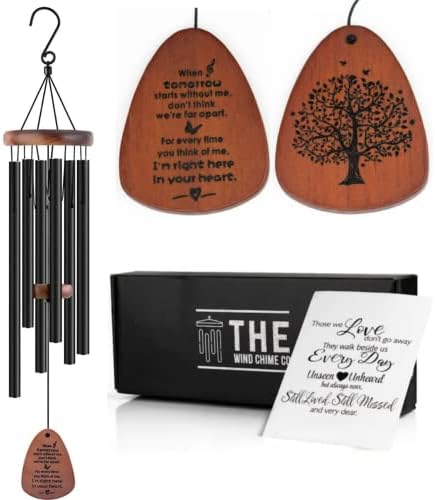 The Wind Chime CO Memorial Wind Chimes, Sympathy Wind Chimes Gift for The Loss of A Loved one, Home Decor Outdoor Garden, Soothing Melodic Tones with Mute Option.