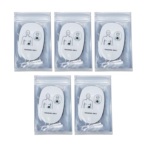 Mini AED Trainer Pads, 5 Pairs Practice Trainer Pads (68 x 102mm) for XFT Mini AED Trainer Pads (Adult & Child Pads), Use for XFT-D0009, XFT-120N, XFT-120NB, XFT-120GA, Replacement AED Trainer Pads