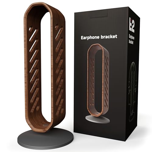 YICOSUN Kopfhörer-Ständer Halter Holz | Alle Kopfhörer-Größen, 100% Walnuss, Premium Qualität | Schreib-Tisch Kopfhörerständer Kopfhörerhalter Halterung als Ablage für Gaming, Headset UVM. (Walnuss)