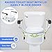 XIAOSHUNER Raised Toilet Seat with Handles - Adjustable Height - Add 5 inches - Toilet Seat Risers for Seniors - Supports 300lbs - for Standard/Round Toilet, Includes Lid, Elevated Toilet Seat, White