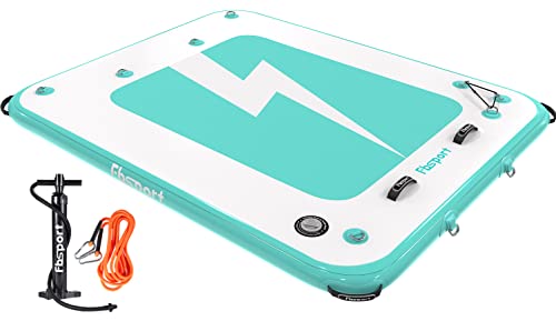 FBSPORT Inflatable Floating Dock, 6ft/8ft Inflatable Swim Platform Dock for Lake, Inflatable Water Floating Dock Mat with Enlarged Non-slip Surface, Floating Platform for Pool