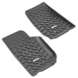 Quadratec Ultimate All Weather Floor Liner - Front - Fits Jeep Wrangler JK Unlimited 2014-2018 - Black - Extra Tall Sides - 5/16 Deep Tread Pattern - Won't Crack, Melt or Warp