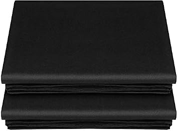 Lirex 2-Pack Twin Size Flat Sheet Set, Ultra-Soft Brushed 1800 Microfiber, Breathable & Wrinkle-Free, Machine Washable Black