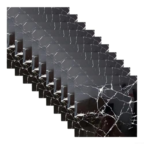 Transforma fácilmente tu espacio con 10 paneles de pared con aspecto de mármol para cocinas y baños (negro)