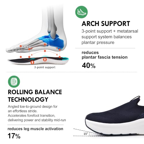 Image of Men Slip in Free up Hands Shoe Wide Toe Box Arch Support Orthopedic Walking | Mens Casual Slip On Sneakers, Cushioned, Zero Drop Sole, Metatarsal Pads