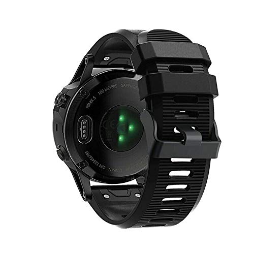 Compatible for Garmin Fenix 3/3 HR/5X/6X/6X Pro Strap Silicone Quick Release Sports Band (COLOR: Black, Watch Model: Garmin Fenix 5x Plus)