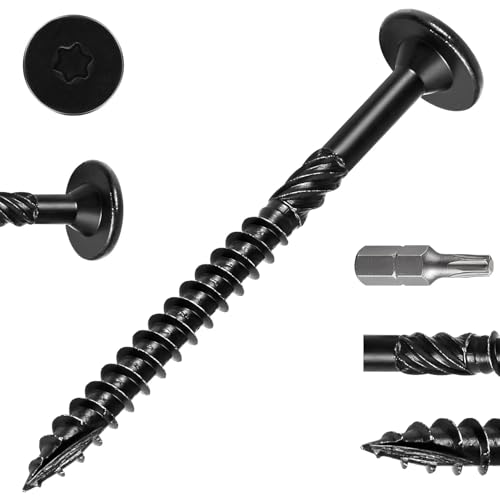 Tornillos Torx de cabeza redonda plana para madera, negro (50, negro, 6,3 x 73)