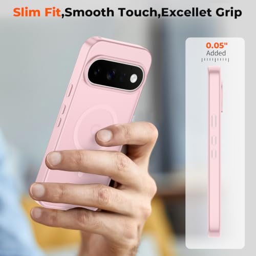 Image of SUPFINE Magnetic for Google Pixel 11 Pro Case - Pink | With Screen Protector,Translucent Matte,Built-in Magnets,Military Grade Drop Protection,Shockproof Phone Cover