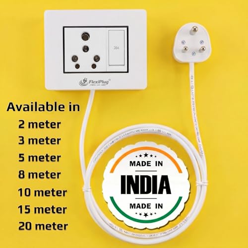 Image of Electric Extension Board - Single 16A with Switch and Heavy Duty 5 Meter Wire (White) (16 /16 10M)