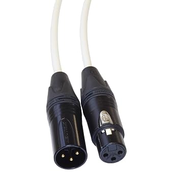 BJC XLR Cable, Canare DA202 with Neutrik BXX-Series XLRs, Suitable for Analog or AES/EBU Digital Single Cable, White, 6 Foot