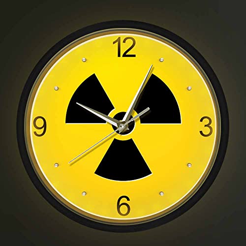 Geek Alerts Voice Control LED Lighting Clock,Radiation Sign Silent Quartz