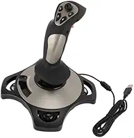 Joystick de voo com fio para PC com função de vibração, controle de simulador de voo com controle de aceleração, compatível com Win 7, 8, 10, 11, para computador, laptop