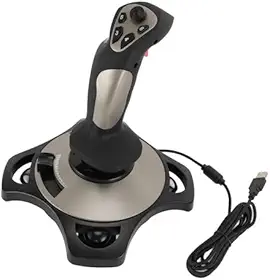 Joystick de voo com fio para PC com função de vibração, controle de simulador de voo com controle de aceleração, compatível com Win 7, 8, 10, 11, para computador, laptop