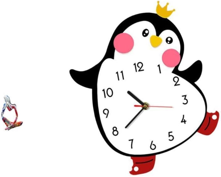 Baoblaze Abstract Penguin Resin Sculpture Figurine Ornament for Bedroom Office Shop Bookshelf Wooden Wall Clock Decorative Collectible Multifunctional Drawer L