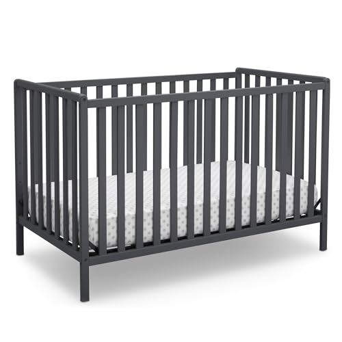 Image of Delta Children Heartland 4-in-1 Convertible Crib - Greenguard Gold Certified, Charcoal Grey