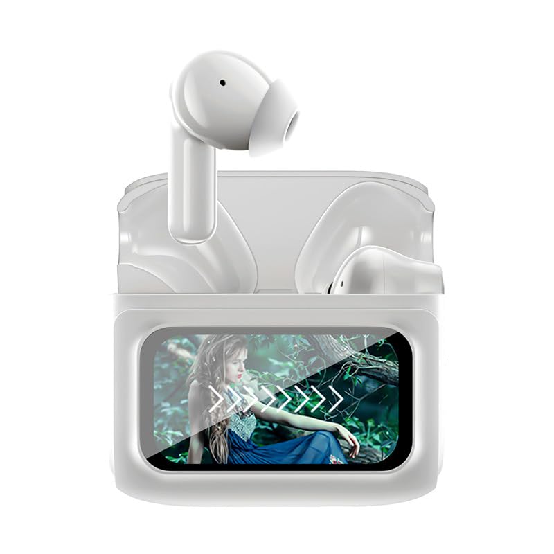 Wireless Ear Buds Bluetooth 5 4 Headphones 48H Playback Noise Cancelling Wireless Earphones with LCD Full-Color Touch Screen